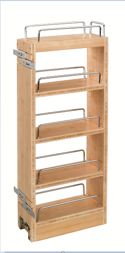 Rev-A-Shelf 8 in Wood Pull Out Wall Cabinet Organizer 448-WC-8C