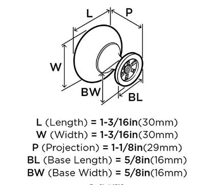 Amerock Allison 1-3/16" (30 mm) Diameter in Satin Nickel Cabinet Knob  BP1910G10