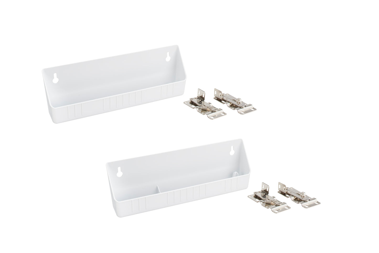 Rev-A-Shelf 11" LD Deluxe & STD White Tip Out Tray w/2 PR 45 Degree Hinges LD-6572-11-11-1