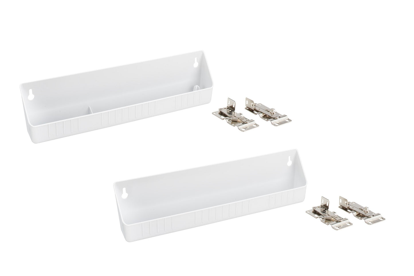 Rev-A-Shelf 14" LD Deluxe & STD White Tip Out Tray w/2 PR 45 Degree Hinges LD-6572-14-11-1