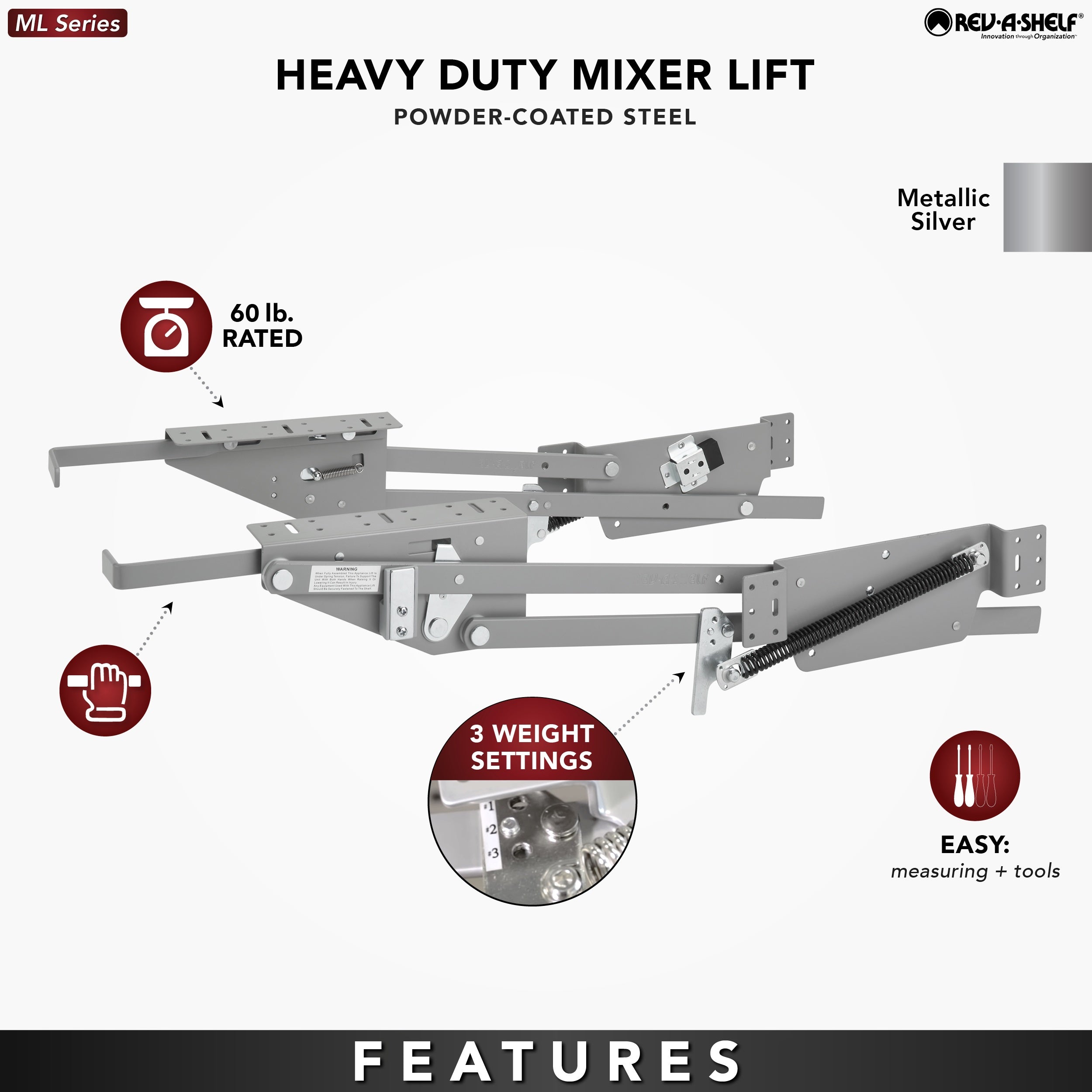 Rev-A-Shelf Heavy-Duty Appliance Lift RAS-ML-HDCR