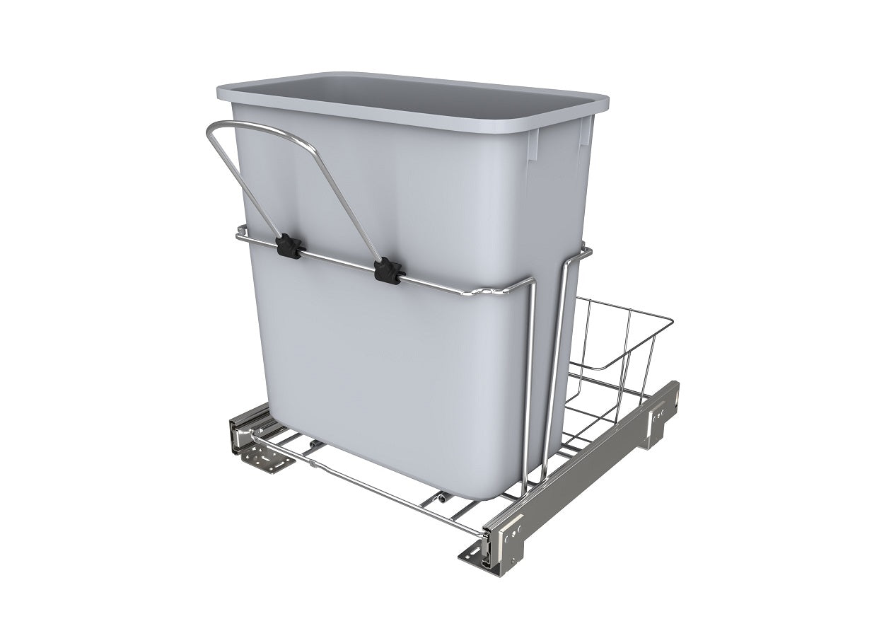 Rev-A-Shelf 20 Quart Universal Waste Container w/Rear Basket RUKD-1420RB-1