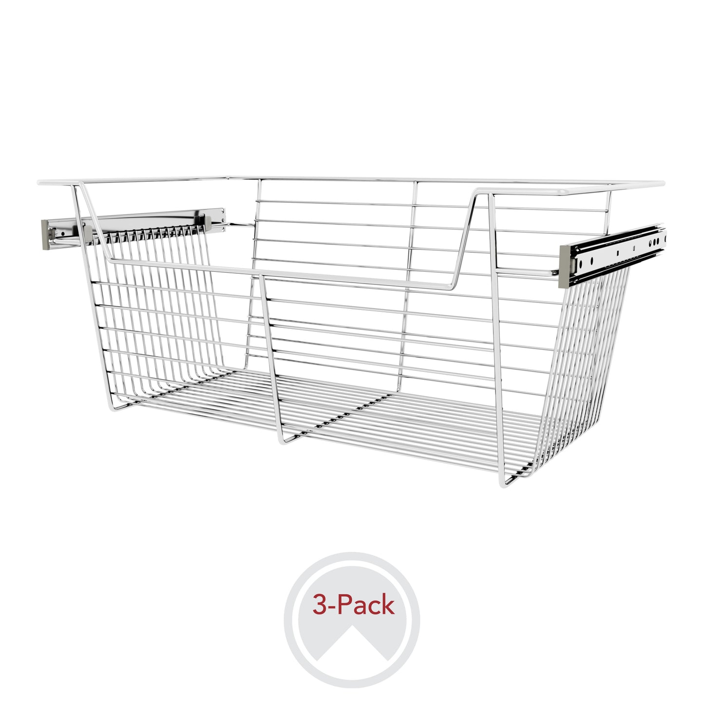 Sidelines / CBSL-241405CR-3 / 24" W Closet Baskets for Custom Closet Systems (3-Pack)