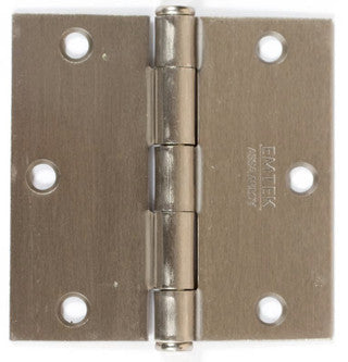 Emtek 91013 Steel Plain Bearing Hinge, 3.5" x 3.5", with Square Corners - Sold in Pairs