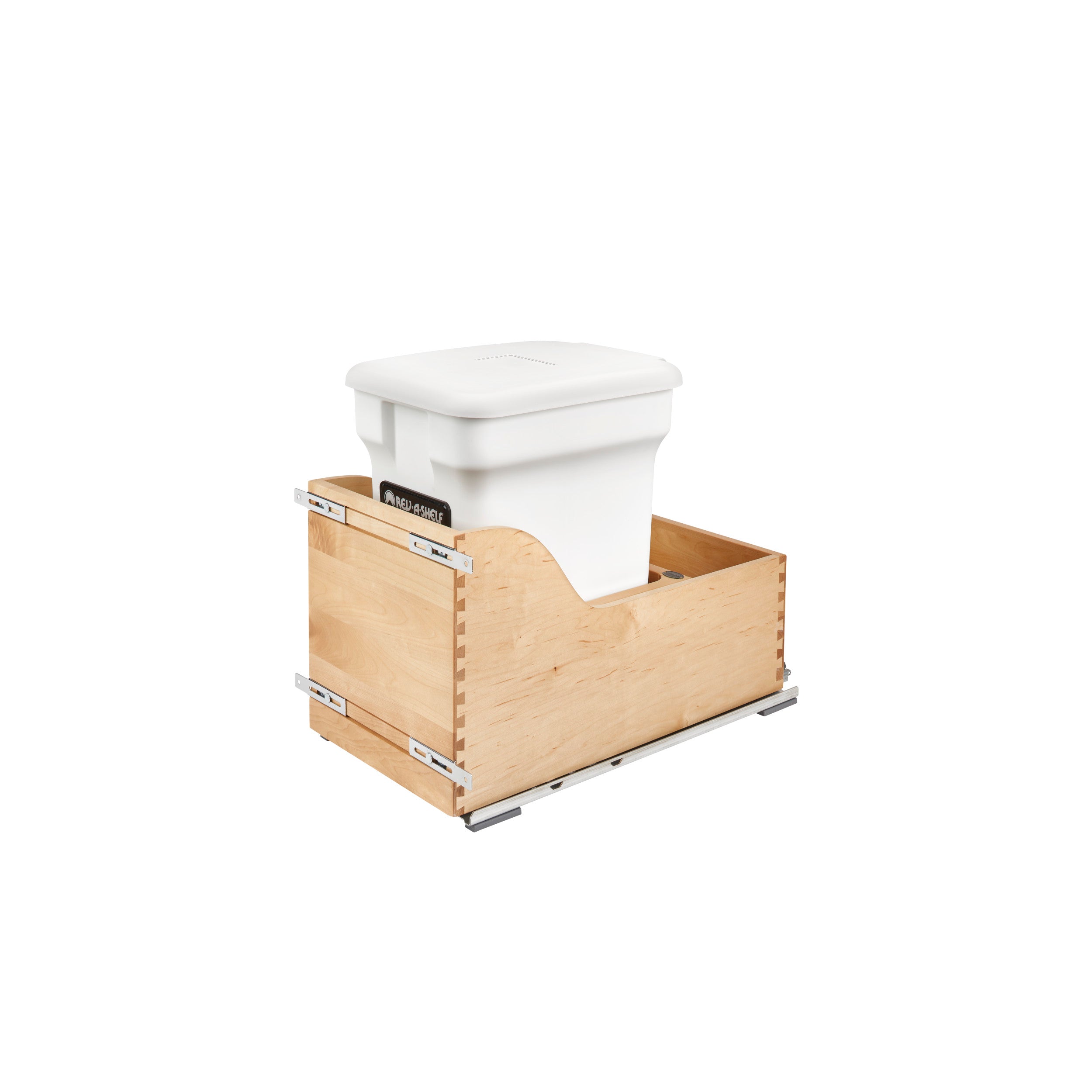 Rev-A-Shelf / 4WCSC-CKWH-1 / Wood Pullout Compost Container w/ Soft-Cl ...