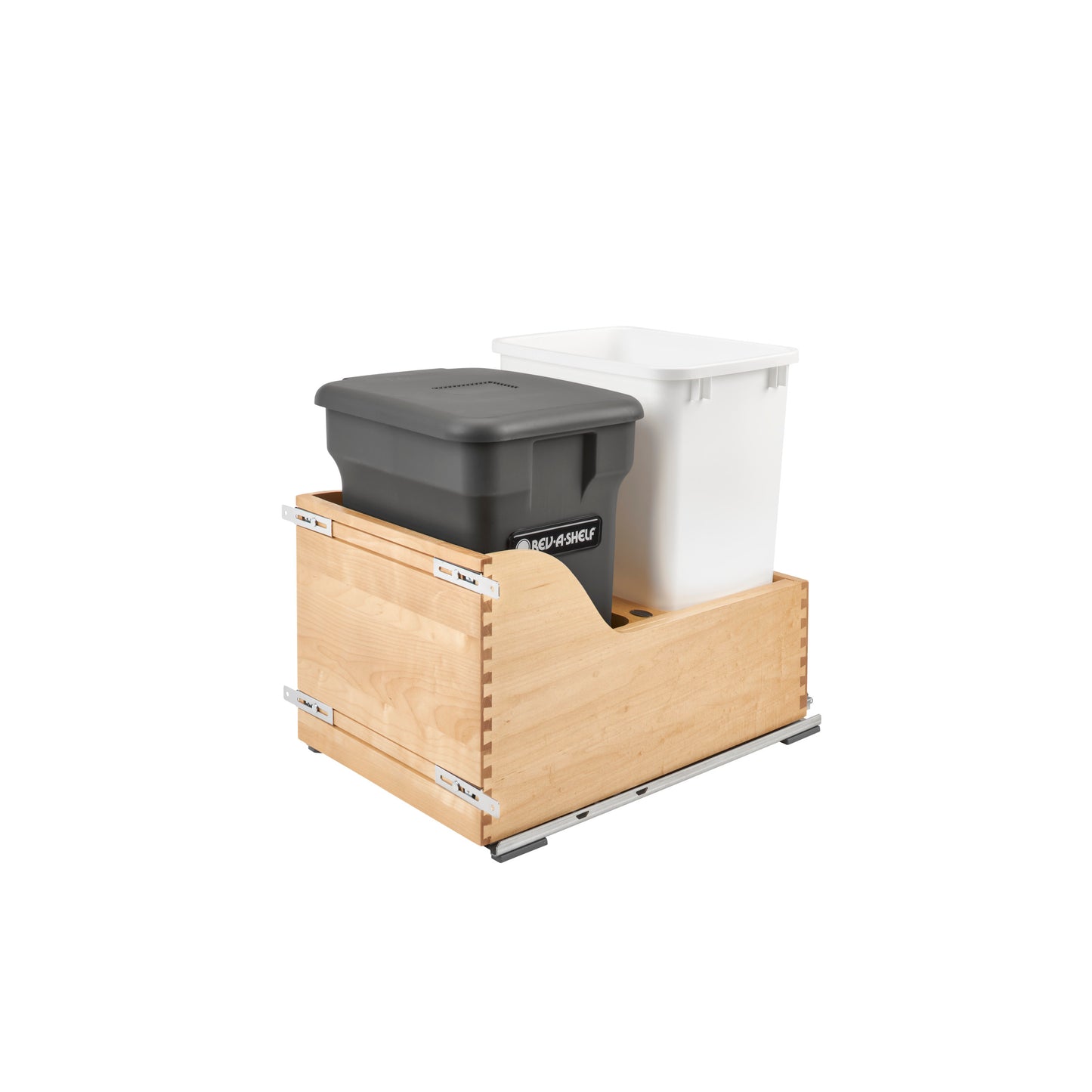 Rev-A-Shelf / 4WCSC-1835CKOG-2 / Wood Pullout Trash/Waste and Compost Container w/ Soft-Close