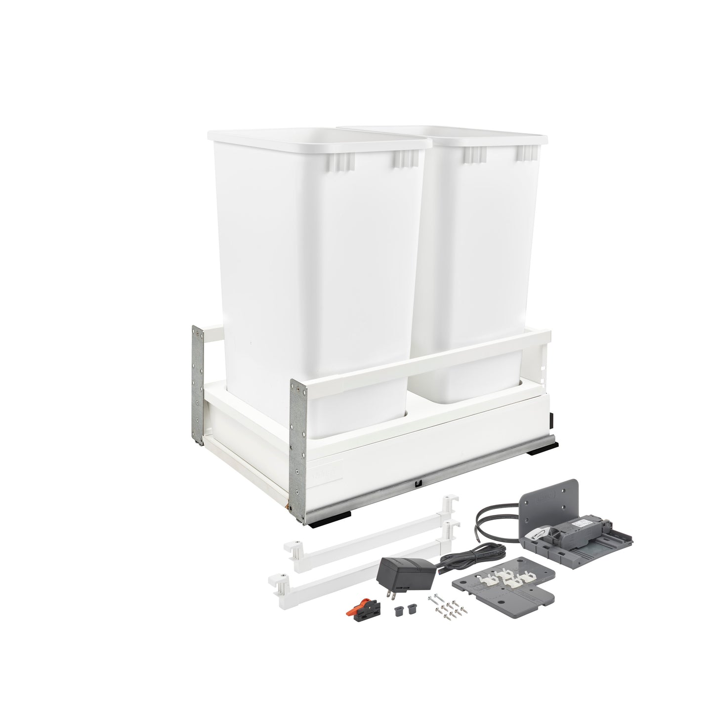 Rev-A-Shelf / TWCSD-1850DM-2 / Tandem Pullout Waste/Trash Container w/ Soft-Close and SERVO-DRIVE System